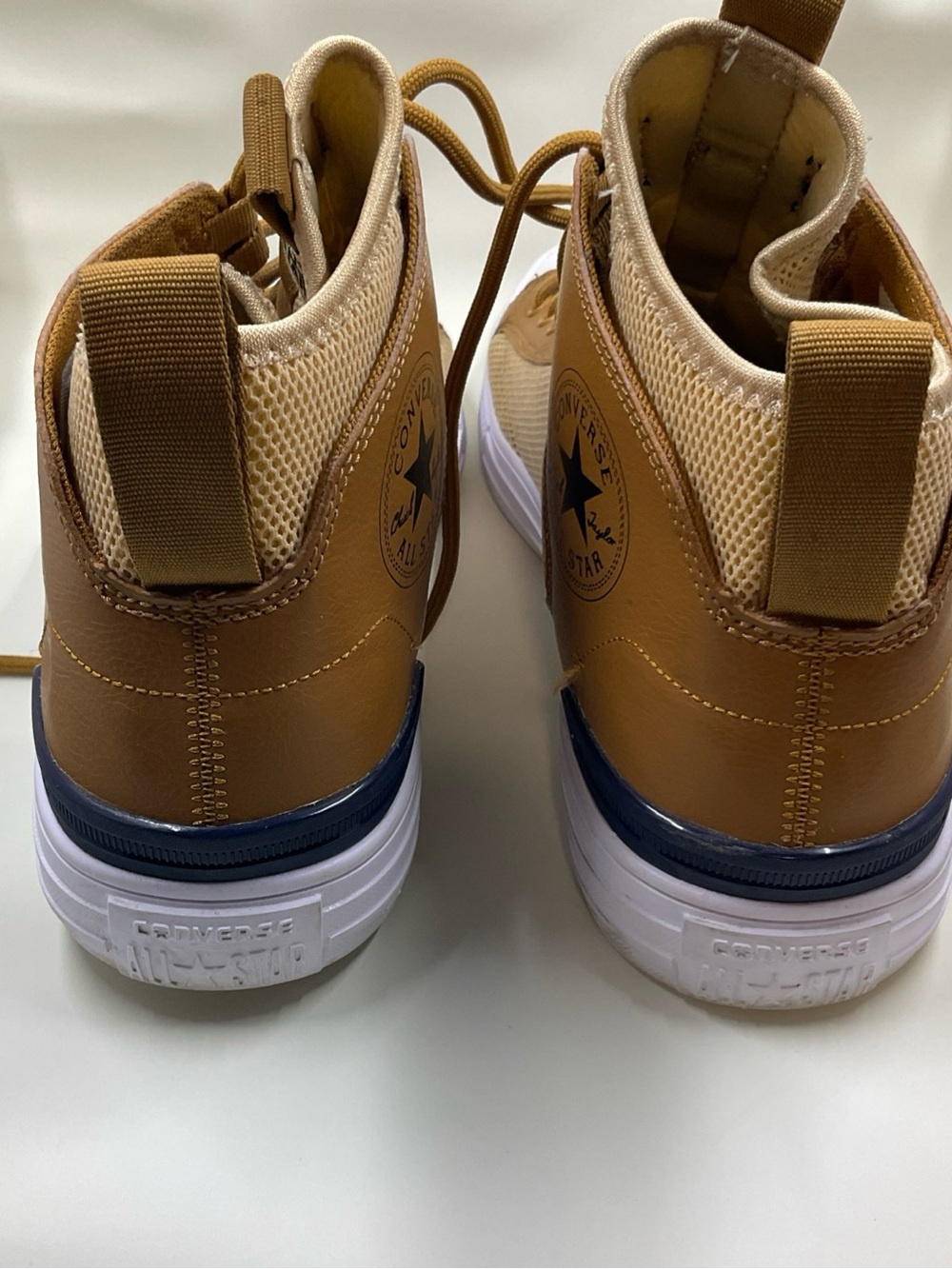 Converse Men’s Tan and Beige High-Top Sneakers - Picture 5 of 8